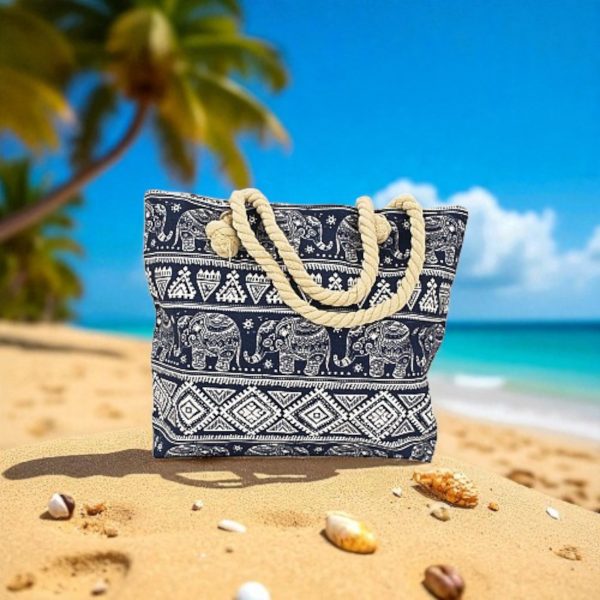 sac de plage bohème à motifs Éléphants